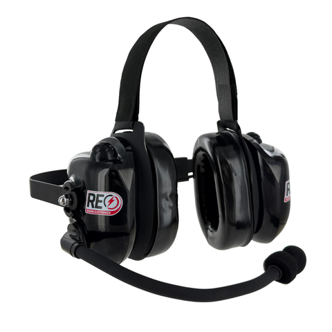 HEADSET - 2WAY 2 TALK PORT BEHIND THE HEAD, SWIVEL FLEX BOOM, BLACK